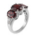 Mozambique Garnet (Center Ovl 1.40 Ct.) 3 Stone ring (Size 7 )