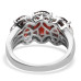 Mozambique Garnet (Center Ovl 1.40 Ct.) 3 Stone ring (Size 7 )