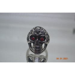 Skeleton head with Simulated Ruby eyes.