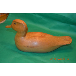 Vintage Hand-Carved Wooden Mallard Duck Decoy - Made in Ontario