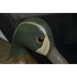 Vintage Hand-Painted Wooden Mallard Duck Decoy - Made in Ontario