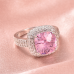 Lustro Stella Collection: Premium Pink & White Cubic Zirconia Ring