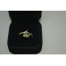 Brazilian Mint Garnet Moissanite Tulip flower ring. 18K