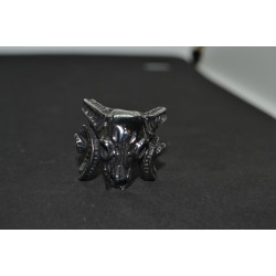 Heavy Metal Satan Baphomet Goat Skull Ring Men Stainless Steel Motor Biker Ring Male Opening Punk Goth Ring Size 12