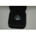 Blue Topaz (Pear) Lab created Blue Sapphire Ring