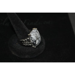 Austrian Pinolith Solitare Ring in Stainless Steel (Size 10) 19.35 ctw