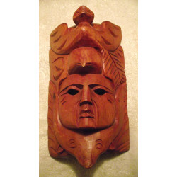 Hand-Carved Wooden Wall Hanging – Tribal-Inspired Face Design