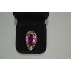 Bali Legacy radiant Orchid Quartz Peacock Ring in Sterling Silver - Size 8 26.00 ctw