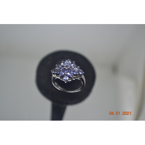 Tanzanite (ovl) Ring in Platinum Overlay Sterling Silver Nickel Free (size 7) TGW 2.45 Cts.